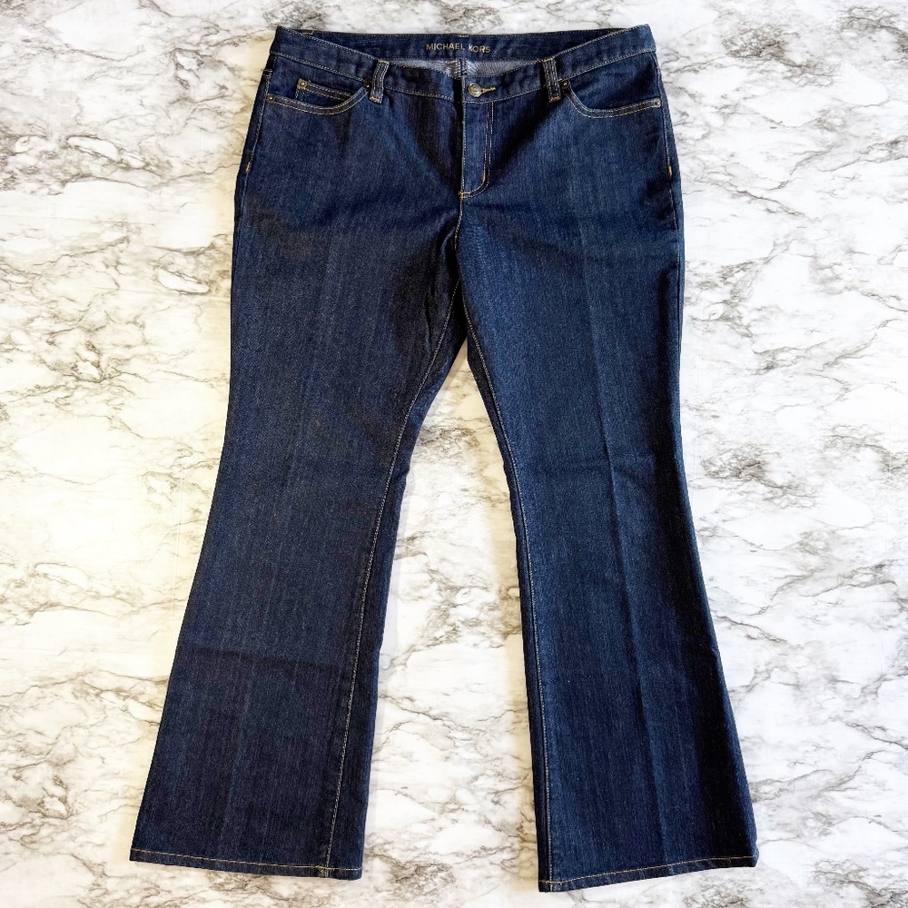 Michael Kors Dark Wash Mid-Rise Bootcut Jeans